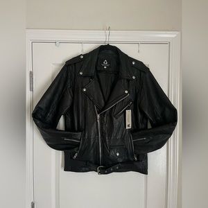 Pelechecoco Leather Biker Moto Jacket